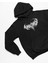Yazılı Kalın Pamuklu Oversize Siyah Sweatshirt 4