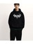 Yazılı Kalın Pamuklu Oversize Siyah Sweatshirt 5