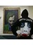 Paris Joker Baskılı Kalın Pamuklu Oversize Siyah Sweatshirt 1