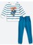 Lcw Kids Baskılı Bisiklet Yaka Uzun Kollu Çizgili Erkek Bebek Sweatshirt ve Eşofman Alt 2'li Takım 1