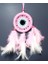 Pembe Dream Catcher Pembe ve Beyaz Kuş Tüylü Düş Kapanı El Yapımı Duvar Süsü 2