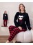 Kadın Kışlık Bisiklet Yaka Soft Kadife Pijama Takımı 07016 - 1 Adet 1