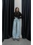 Açık Mavi Paça Detaylı Wide Leg Jean 1