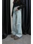 Açık Mavi Paça Detaylı Wide Leg Jean 3