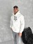 Kışlık Üç Iplik Kapşonlu Sweatshirt - Beyaz 1