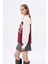 Renk Bloklu Yazılı Oversize Sweatshirt Bej 4