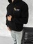 Kışlık Üç Iplik Kapşonlu Sweatshirt - Siyah 1