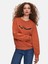 Kadın Sıfır Yaka Uzun Kollu Sıgnlı Turuncu Sweatshırt 2
