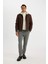 Su İtici Slim Fit Dar Kesim Suni Kürklü Yaka Astarlı Fermuarlı Ribanalı Cepli Suni Deri Mont C5633AX24WN 2