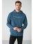 Copper Erkek Soluk Efektlı Baskılı Polarsız Kapüşonlu Mavi Sweatshirt 2