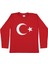Kırmızı Beyaz Ay Yıldız Uzun Kollu Bayrak Badi Tişört - 1013337 1