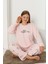 Fwn 3201 Interlok Ayıcık Nakışlı Kışlık Büyük Beden Kadın Pijama Takımı 2