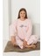 Fwn 3201 Interlok Ayıcık Nakışlı Kışlık Büyük Beden Kadın Pijama Takımı 3