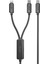EC-IC01 1.2m Type-C To Type-C 60W ve Lightning 30W Çift Çıkışlı 2in1 Pd Hızlı Şarj Kablosu - Siyah 1