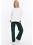 Kadife True Self Love Desenli Ekru Yumuşak Dokulu Regular Fit Bisiklet Yaka Kadın Sweatshirt 3