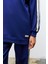 Lacivert Kadın Dik Yaka Yarım Fermuarlı Etiket Detaylı Sweatshirt ve Rahat Kesim Şerit Detaylı Pantolon Pamuklu Örme Alt Üst Takım 4