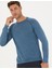 Erkek Koyu Mavi Slim Fit Bisiklet Yaka Triko Kazak 50278902-VR032 1