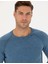 Erkek Koyu Mavi Slim Fit Bisiklet Yaka Triko Kazak 50278902-VR032 2