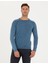 Erkek Koyu Mavi Slim Fit Bisiklet Yaka Triko Kazak 50278902-VR032 4