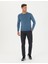 Erkek Koyu Mavi Slim Fit Bisiklet Yaka Triko Kazak 50278902-VR032 5