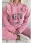 Meow Desenli Tam Peluş Pijama Takımı 5