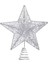 Yılbaşı Çam Ağacı Tepeliği Yıldızı Simli Yaylı Metal Gümüş 27 cm 1