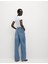 Saf Pamuklu Wide Leg Jean Pantolon 5
