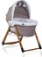Sleeper All İn One Naturel Ahşap Sallanabilen Katlanır Tekerli Bebek Beşiği Yaprak Desenli Kahve 1