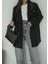 Kadın Relaxed Fit Çizgili Blazer Ceket 3