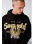 Persısted Erkek Içi Polarlı Kolej Baskılı Kapüşonlu Kordonlu Siyah Sweatshirt 5