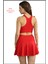 Kırmızı Etek Içi Sabit Şortlu Yüksek Bel Skirt With Shorts Casual+Beachwear+Tennis 1101 3