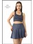 Antrasit / Füme Etek Içi Sabit Şortlu Yüksek Bel Skirt With Shorts Casual+Beachwear+Tennis 1101 4