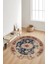 Dijital Baskı Eskitme Vintage Renkli Makinada Yıkanabilir Yuvarlak Salon Halısı Koridor Halısı 1