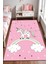 Dijital Baskı Pembe Unicorn Yıldız Desenli Dekoratif Makinada Yıkanabilir Çocuk Halısı 1