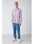Balanced Erkek Önü Aplikeli Yuvarlak Yakalı Içi Polarlı Lila Sweatshirt 2