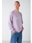 Balanced Erkek Önü Aplikeli Yuvarlak Yakalı Içi Polarlı Lila Sweatshirt 3