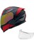 912 C1 Kırmızı Çene Açılır Kask Çift Vizör 1