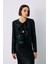 Ön Kuşaklı Payetli Kısa Ceket - Siyah 5
