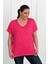 Kadın V Yaka Büyük Beden T-Shirt 1486-23 3