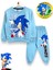Erkek Çocuk Mavi Sonic Baskılı Uzun Kollu Şardonlu Sweatshirt / Eşofman Takımı 1