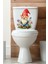 Sevimli Cüce ve Kır Çiçekleri Temalı Klozet Sticker Banyo Sticker 4