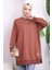 Taba Bisiklet Yaka Yan Yırtmaçlı Sweat 1