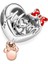 Minnie Disney Mom Kalp Temalı Charm 925 Ayar Gümüş 2