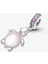 Murano Camlı Pembe Deniz Kaplumbağası Sallantılı Charm 1