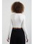 Ekru Parmak Detaylı Crop Bluz 5