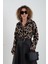 Camel Leopar Desenli Triko Ceket 1