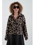 Camel Leopar Desenli Triko Ceket 4