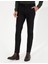 Erkek Siyah Slim Fit Keten Karışımlı Chino Pantolon 50259718-VR046 2