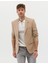 Erkek Camel Ekstra Slim Fit Keten Karışımlı Blazer Ceket 50264619-VR015 1