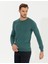Erkek Yeşil Slim Fit Bisiklet Yaka Basic Triko Kazak 50258993-VR054 1